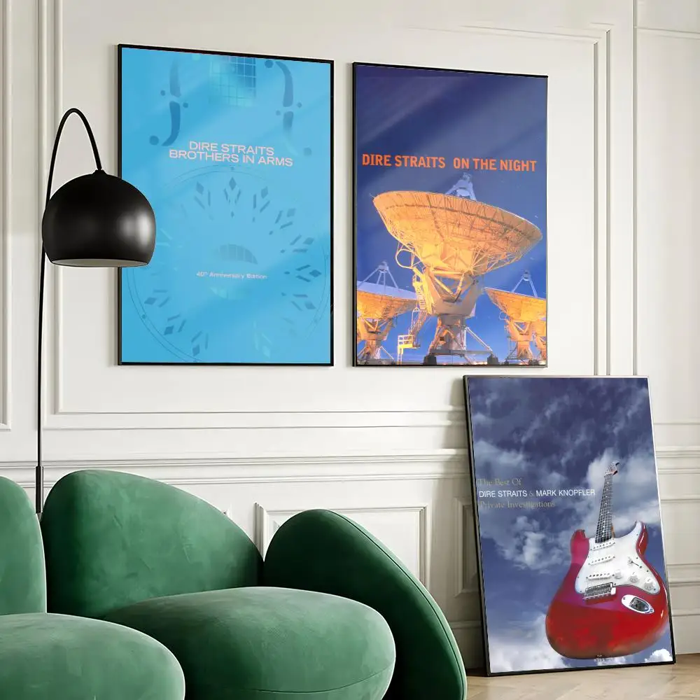 Póster de la banda de rock D-Dire S-Straits, pegatina artística de pared impermeable para decoración de bares en el hogar, mural decorativo autoadhesivo para pared de habitación