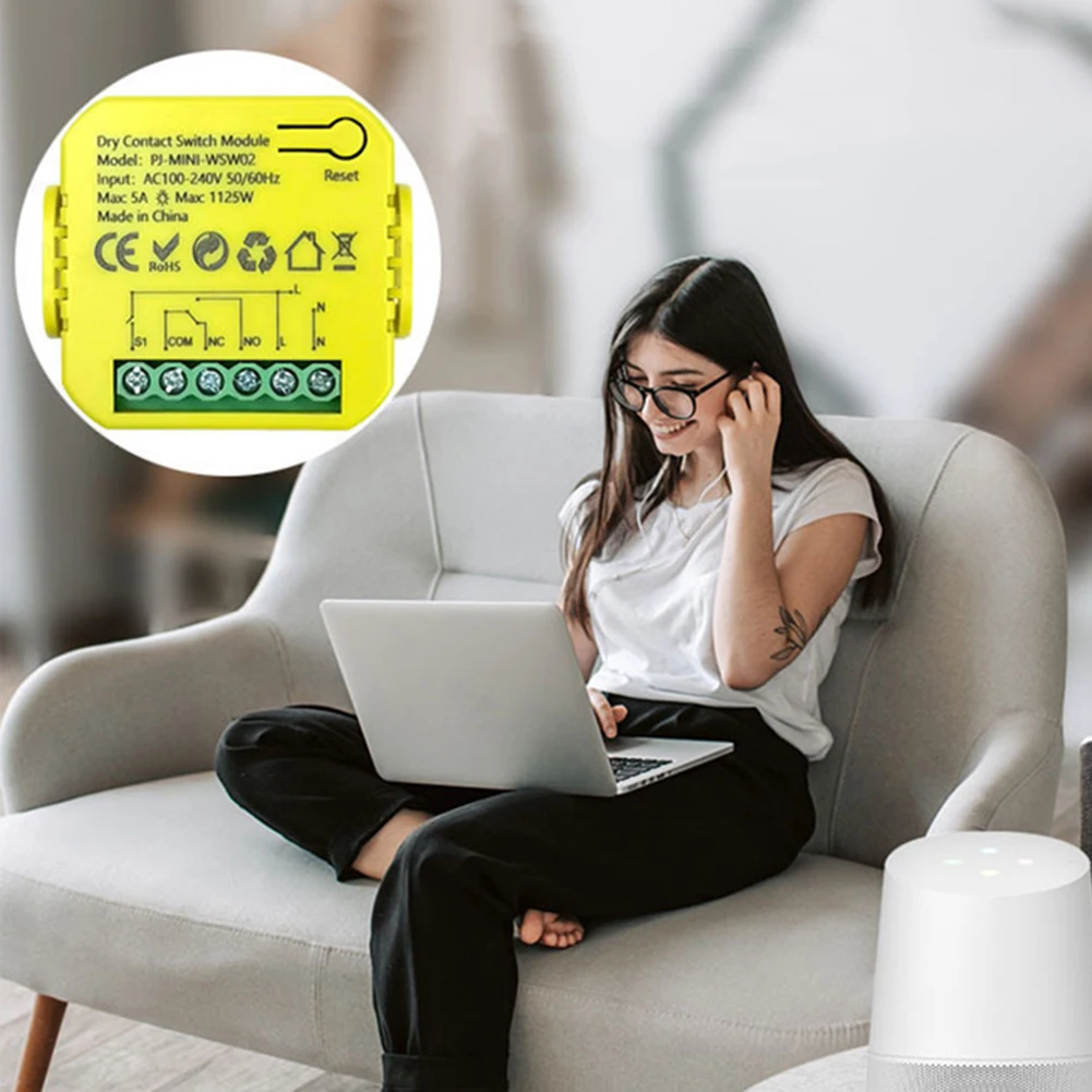 Moduł przełącznika WiFi Smart Life, zdalne sterowanie aplikacją, przekaźnik kontaktowy, AC100-240V, moduł inteligentnego przełącznika, obsługuje Alexa i Google Home