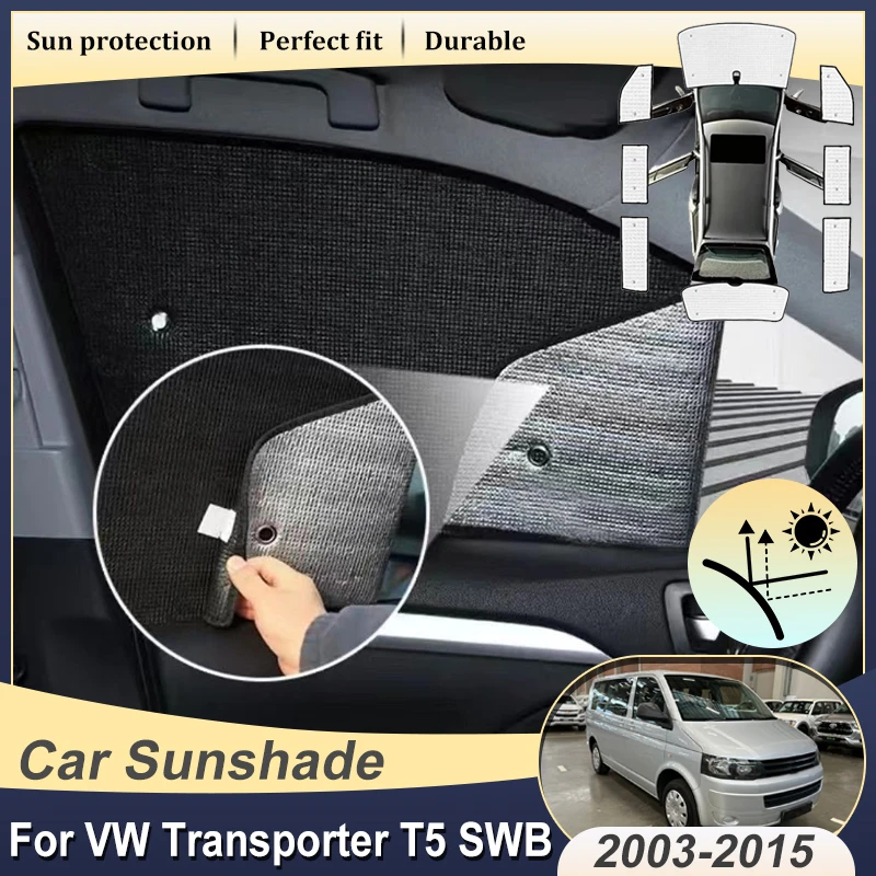 

Car Sunshades Coverage For Volkswagen Transporter Bodykit T5 SWB 2003-2015 Anti-UV Protection Sunshade Window Auto Accessories