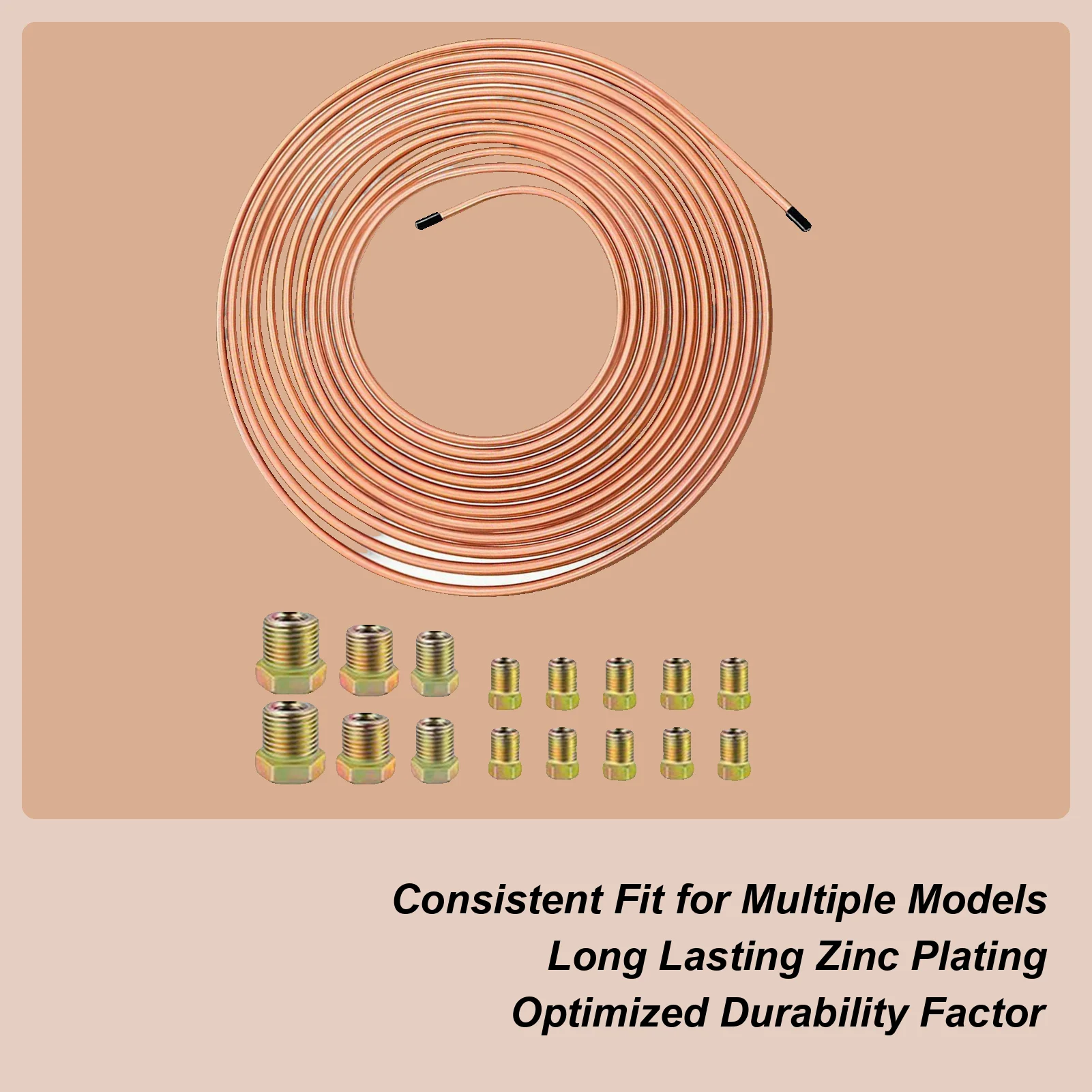 

Автомобильная тормозная магистраль 3/16, рулон катушки тормозной магистрали, 25 футов, антикоррозийная гибкая трубка, рулонные фитинги, набор разъемов для домашнего автомобиля