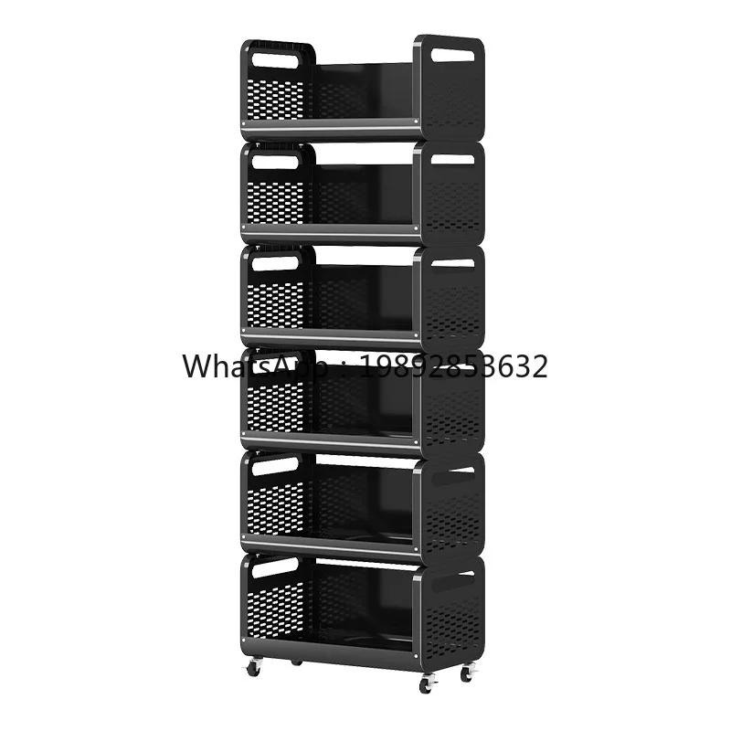 LYY Kitchen Vegetable Basket Storage Rack Floor-standing Multi-layer Vegetable Rack Carbon Steel Plastic Side Storage Rack