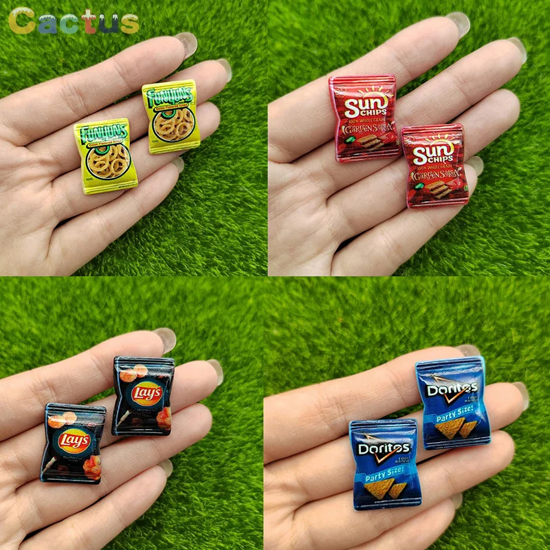 10 Stuks Poppenhuis Simulatie Chips Poppenhuis Mini Snack Voedsel Decoraties Poppen Huis Accessoires Doen Alsof Spelen Speelgoed