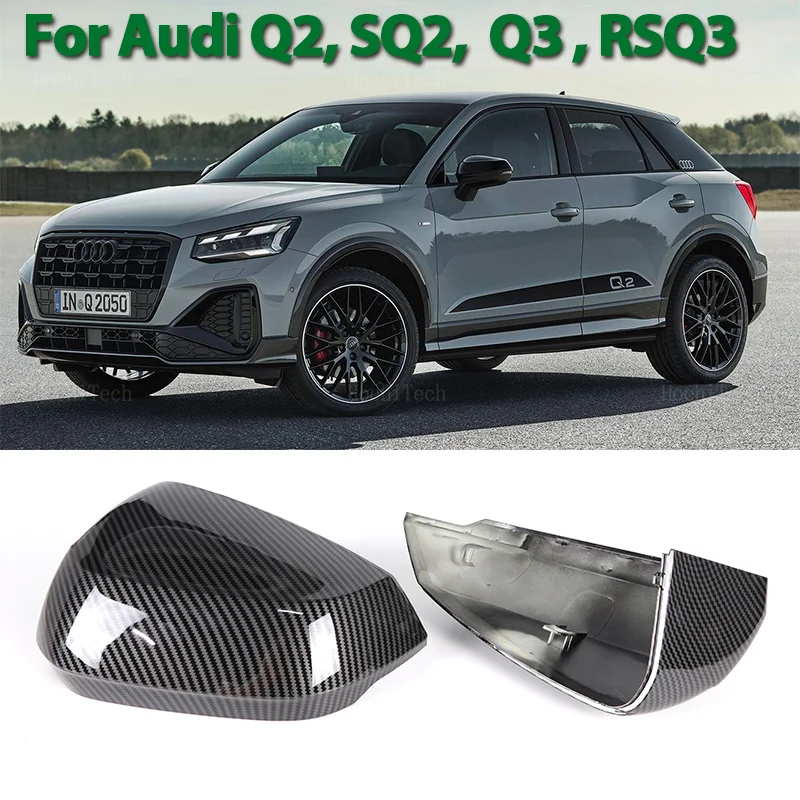 

Rearview Mirror Cap Wing Side Mirror Cover Fit For Audi Q2 SQ2 2017-2024， Q3 RS Q3 RSQ3 2019-2024