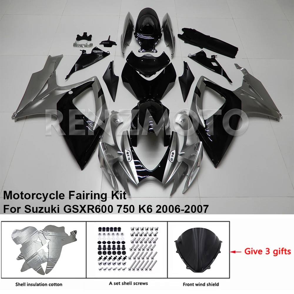 

S0606-125a Motorcycle Fairing Set Body Kit Plastic For Suzuki GSX-R600 R750 2006-2007 K6 K7 Accessories ABS Injection Bodywork