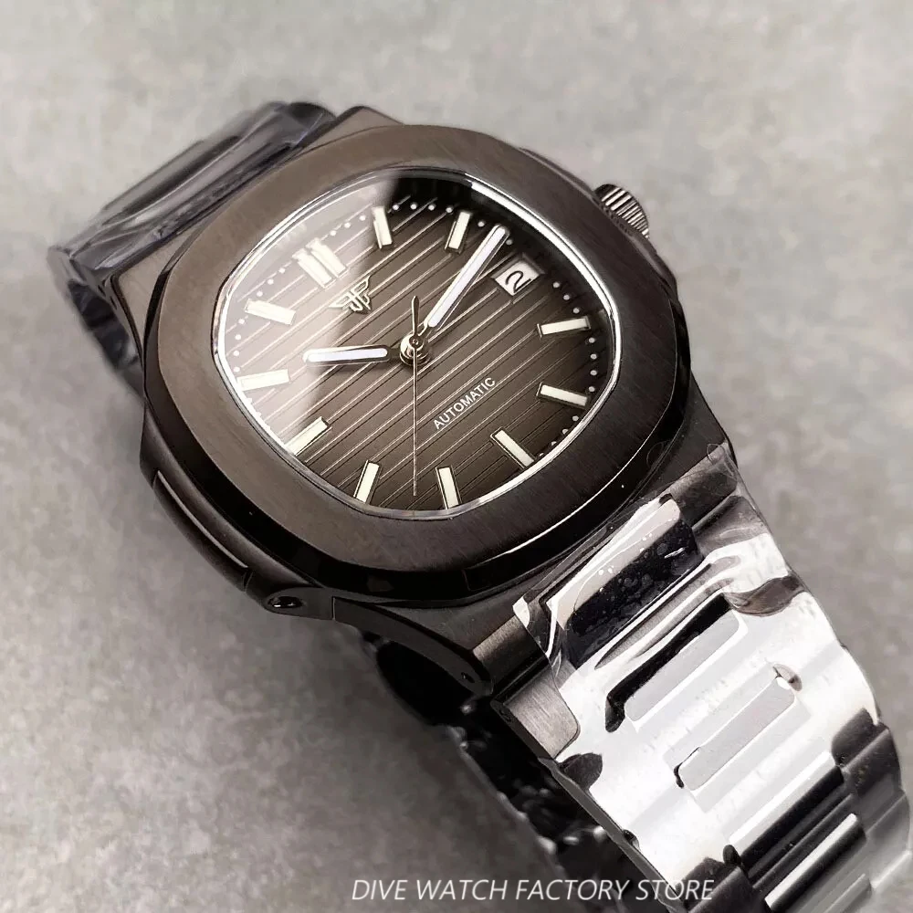 Tandorio ดีไซน์หน้าปัดนาฬิกาข้อมือผู้ชายสีฟ้าเทา40มม. สำหรับผู้ชาย NH35การเคลื่อนไหวกำไลเหล็ก316L แซฟไฟร์กันน้ำ10BAR