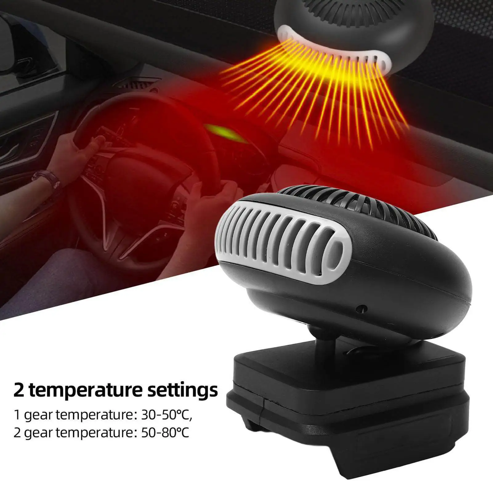Portable Battery Powered Space Heater Small Electric Thermostat Heater Outdoor Defrosting Defogging with 2 Batteries 1 Charger