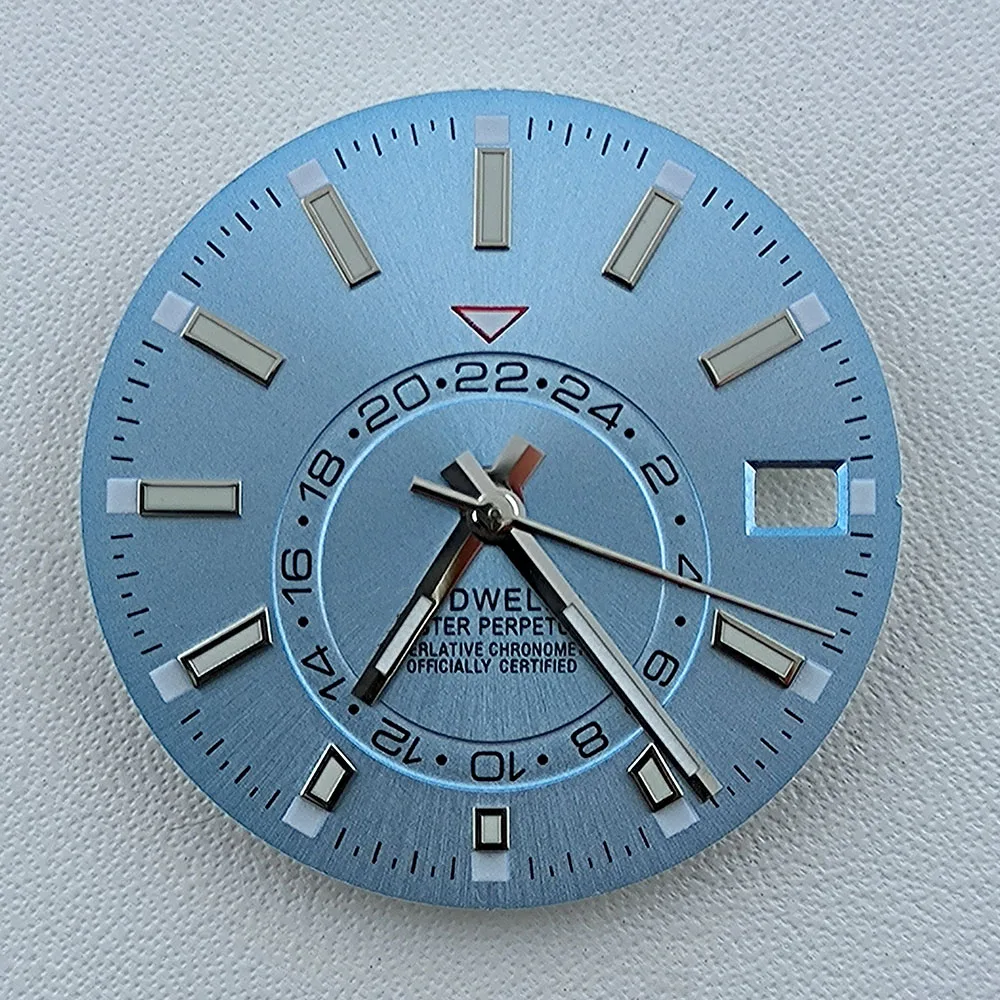 NH35 الطلب 28.5 مللي متر ساعة الطلب شعار مخصص الطلب الأخضر مضيئة الاتصال الهاتفي صالح NH سلسلة أدوات ساعة الحركة