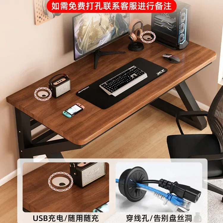 Premium Solid wood computer desk, student bedroom, home office, long table, double workbench, simple e-sports small table