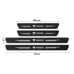 4Pcs Car Stickers Threshold Strip Carbon Fiber Interior Decoration For Toyota Harrier 80 30 60 XU30 XU60 Venza 2020 2021-2024