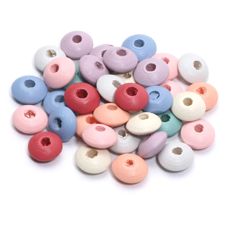 Flat Round Abacus Spacer Natural Wooden Beads Necklaces Bracelets Charm Beads For Jewelry Making DIY Gifts Accessories