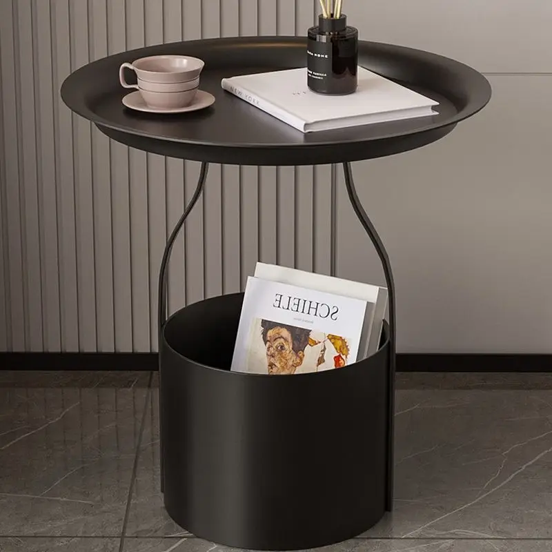 

Metal Bedside Table Ins Style Small Side Table Light Luxury Nightstand with Storage for Bedroom