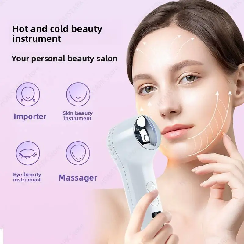 Multifunctional Hot Cold Facial Massager Separate Hot Cold Buttons Skin Care Tool, Boost Essence Absorption Relieve Skin Redness