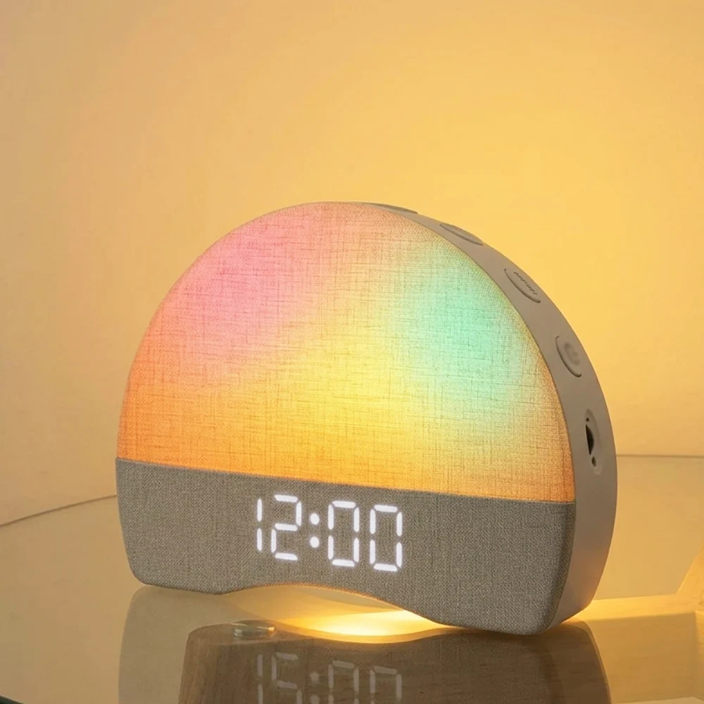 Sunrise Alarm Clock Wake Up Light Digital Clock Sleep Aid Natural Sounds Night Light White Noise Machine for Bedroom Living Room