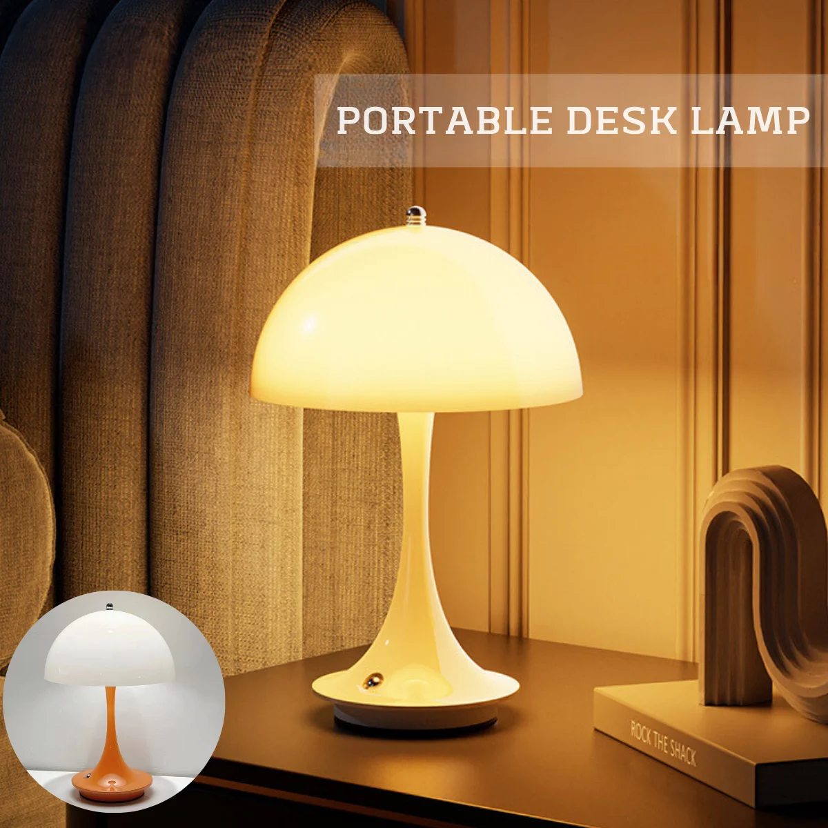 Modern Bedside Mushroom Table Lamp Bedroom USB Rechargeable LED Night Light Room Dining Table Decorative Table Lamp Lighting