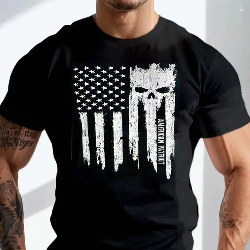 

Howitzer Style Men's T-Shirt PATRIOT TORN Black Military Grunt 100% Cotton O-Neck T Shirt Short Sleeve Casual Mens Tshirt