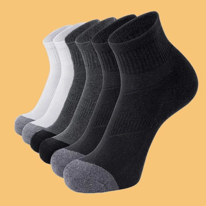 6/12 Pairs Elastic Cotton Socks Basketball Sports Socks Spring And Summer Black And White Men's High Quality Short Tube Socks