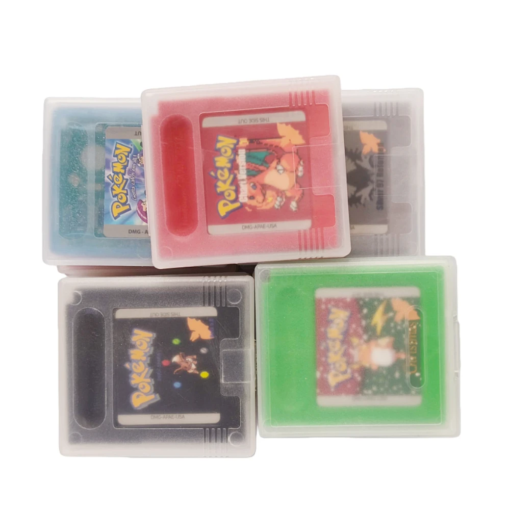 حار الولايات المتحدة الأمريكية بوكيمون خرطوشة GBC بطاقة الألعاب 16 بت لعبة فيديو خرطوشة وحدة التحكم بطاقات ل GB/SP أحمر أزرق كريستال ذهبي أخضر فضي