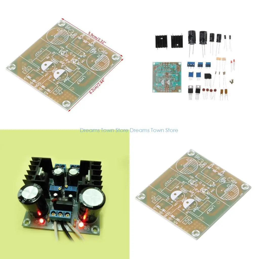 HX6A Fused LM317+LM337 Postive Negative Dual Card Power Adapter Electronic Parts DIY