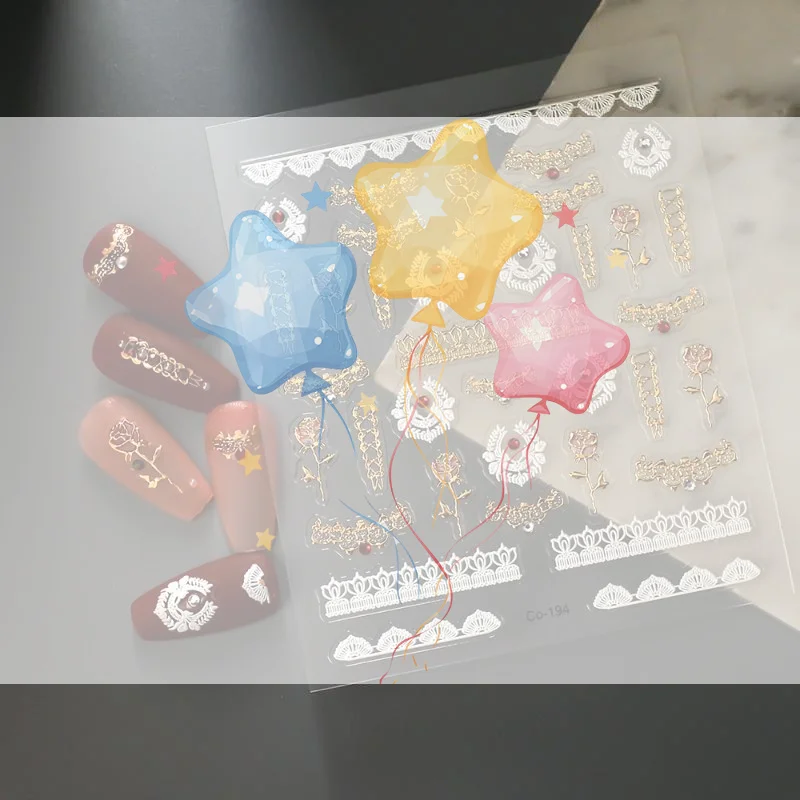 Kolorowe geometryczne naklejki na paznokcie w kształcie kropli wody, serca, kokardki, księżyca, gwiazdy, motyla, linii, w stylu retro, samoprzylepne, do zdobienia paznokci.