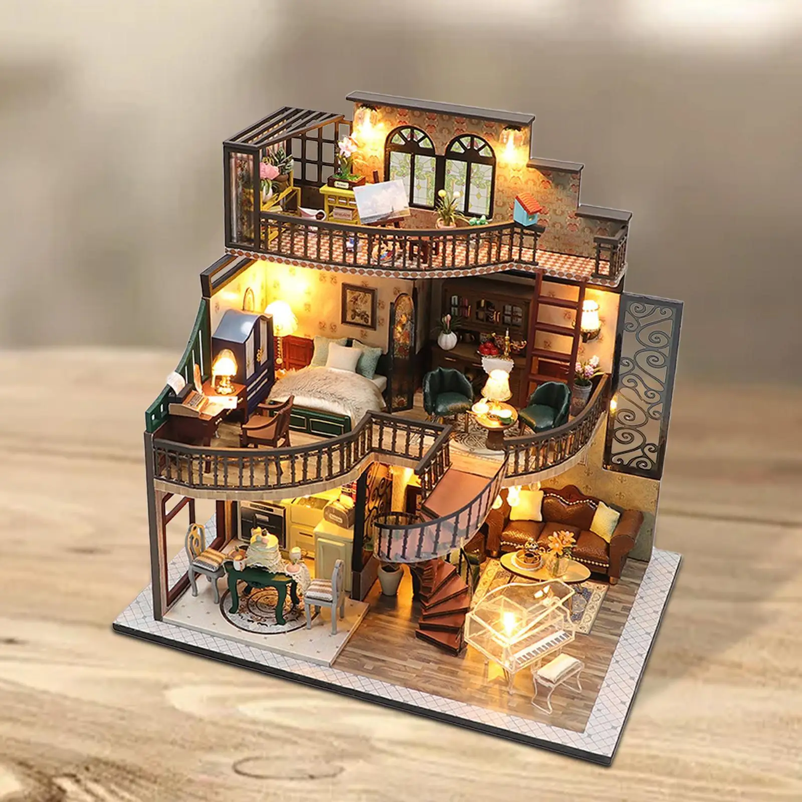 Kit de maison de poupée, Mini maison de poupée en bois, jouet pour enfants et adolescents