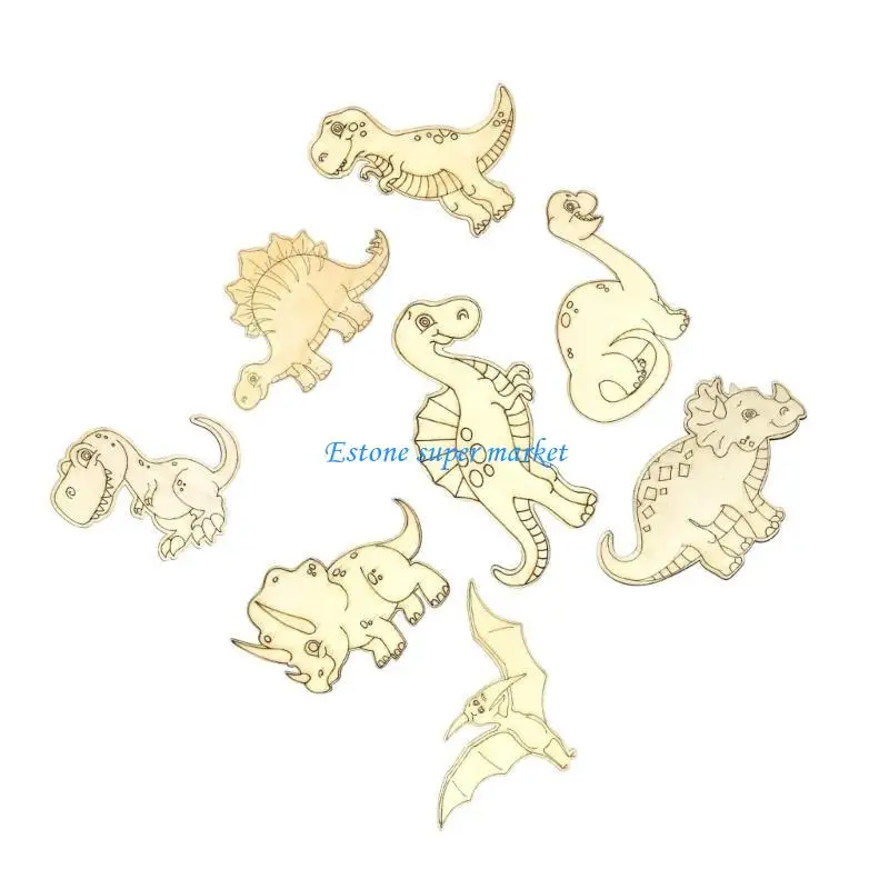 090B Đồ Chơi Trẻ Khủng Long Bằng Gỗ Đồ Chơi Thể Hiện Nghệ Thuật Bộ 8/16 Các Loại Phong Cách Truyền Cảm Hứng Sáng Tạo Thích