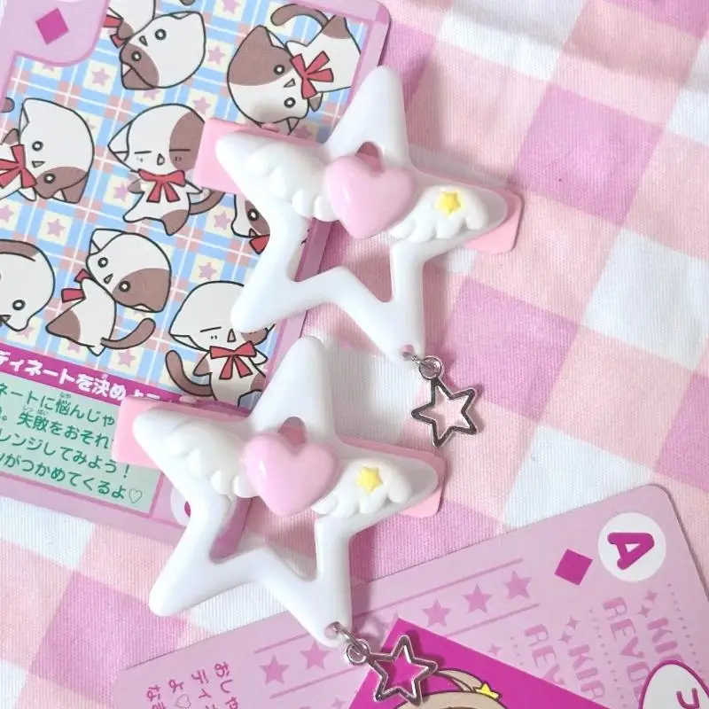 

Subcultural Angel Wings Heart Stars Cosplay Headwear JK Lolita Kawaii Resin Hairpin Hairclip Jewelry Girls Hair Accessories Gift