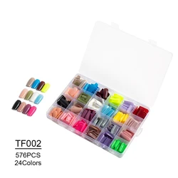 576/480 PCS 24 color false nails solid color glossy matte square pointed ballet wear nail fake nail manicure nail custom logo