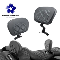 Motorcycles Front Driver Rider Backrest Pad Leather For Harley Davidson Touring Road King Electra Glide Ultra Limited 2009-2023