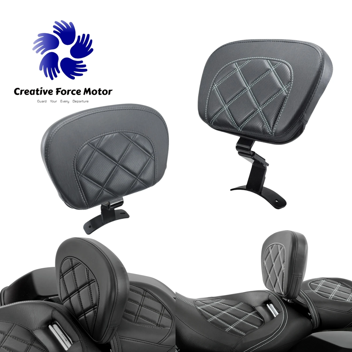Motorcycles Front Driver Rider Backrest Pad Leather For Harley Davidson Touring Road King Electra Glide Ultra Limited 2009-2025
