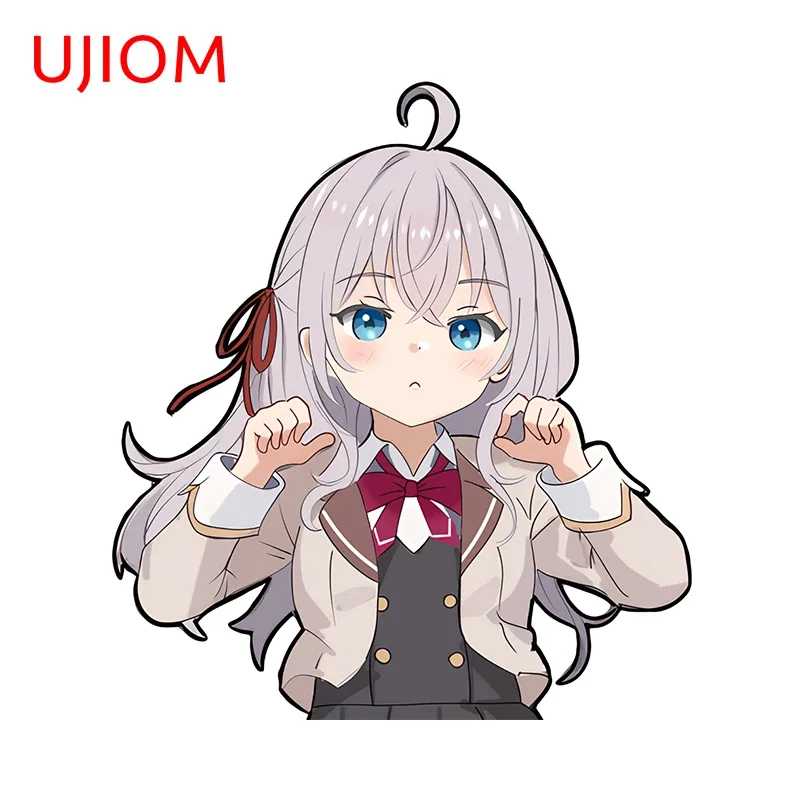 UJIOM 13cm × 7.5cm Alya Anime Wall Sticker Cute Cartoon Girl Half Boby Design Washroom Posters Decals Amusing Waterproof Murals