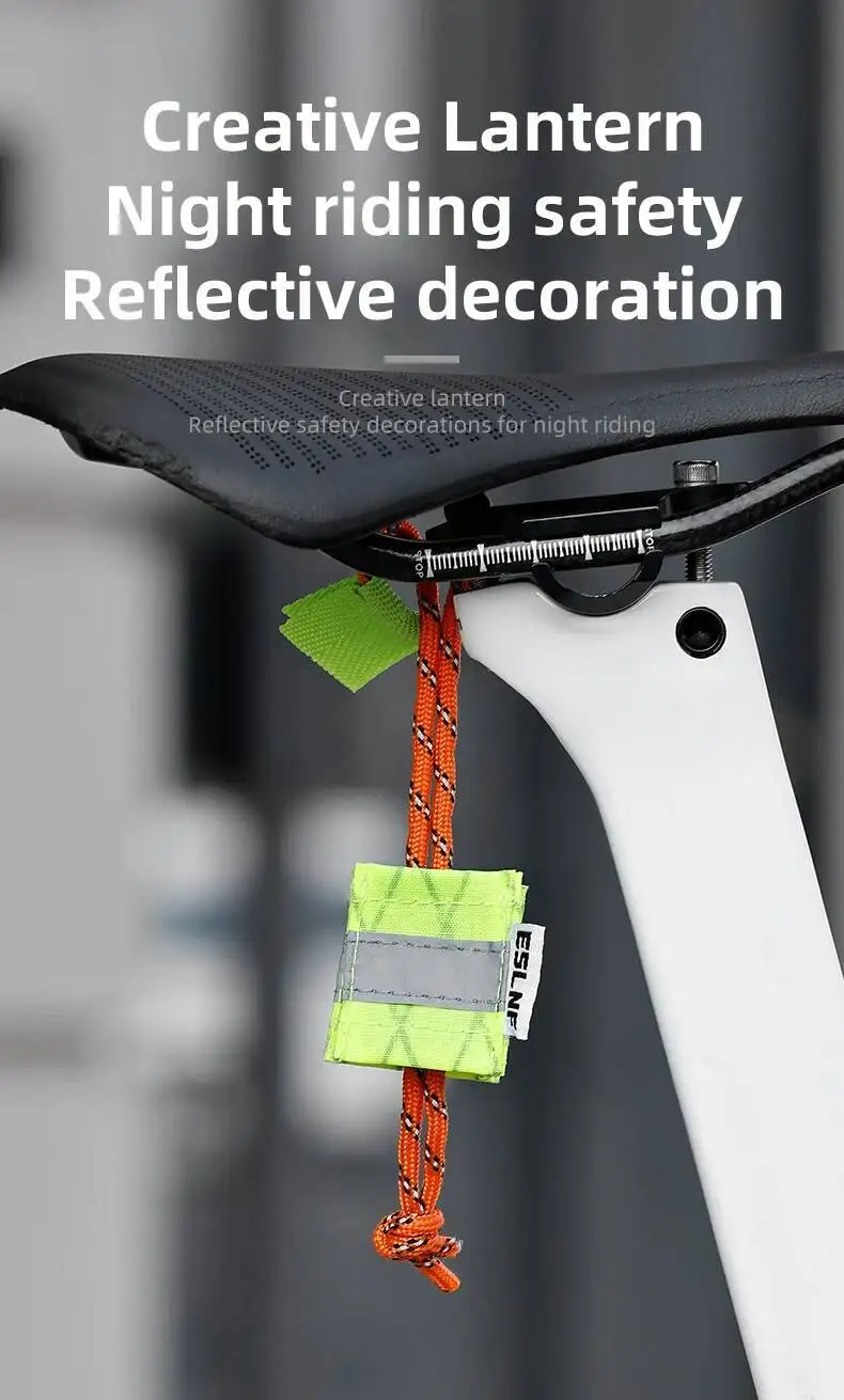 ESLNF Reflektierender Fahrradsitz-Anhänger Sicherheitsanhänger Hohe Sichtbarkeit Nachtfahrrad-Zubehör Einzigartig für Rennräder und Mountainbikes – Detail 1
