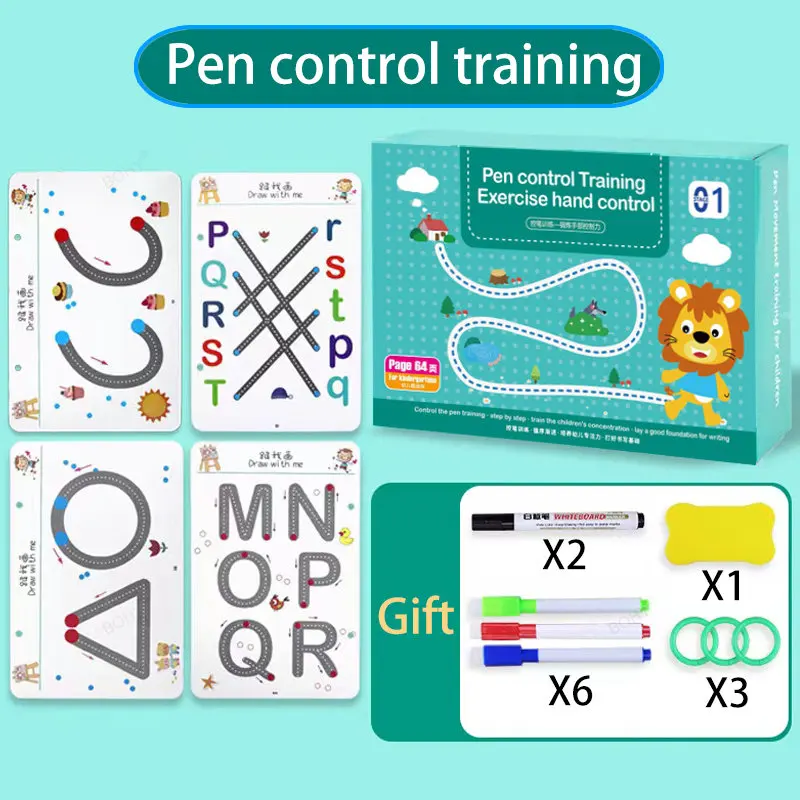 

Training Kindergarten Erasable Magical Tracing Workbook Set Pen Control Copybook Training Exercises Puzzle Early Education Toys