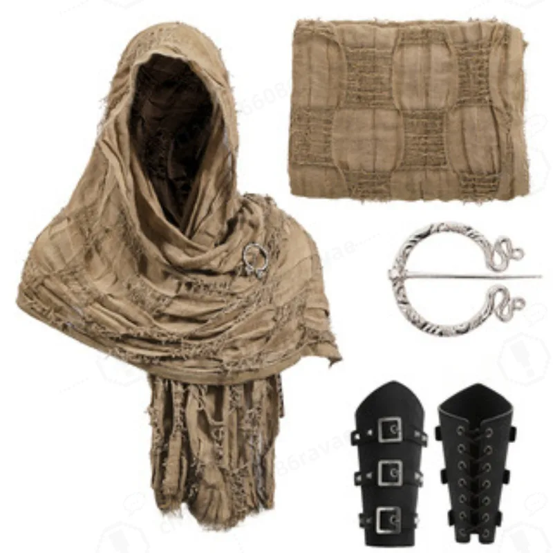 Medieval Viking Faux Fur Hat Scarf Wrap Renaissance Headwear for Halloween LARP Carnival Cosplay Costume