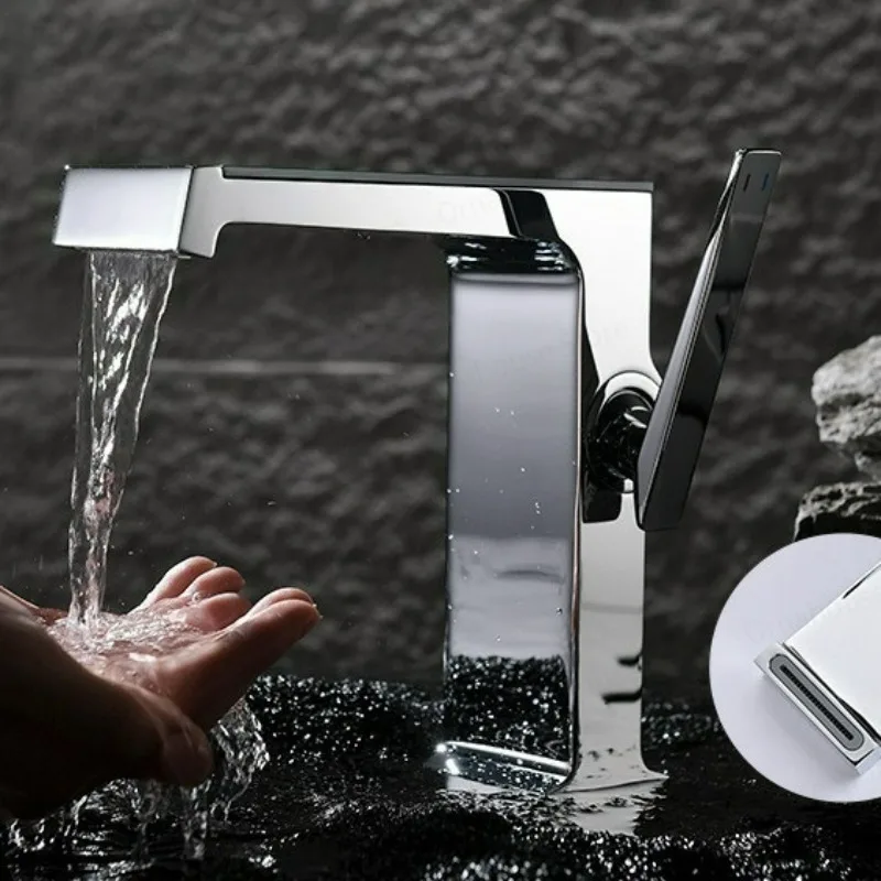Intelligent Digital Display Faucets with Basin Hot and Cold Faucets Washing Face Brass Splash Proof for Bathroom Toilet Tap