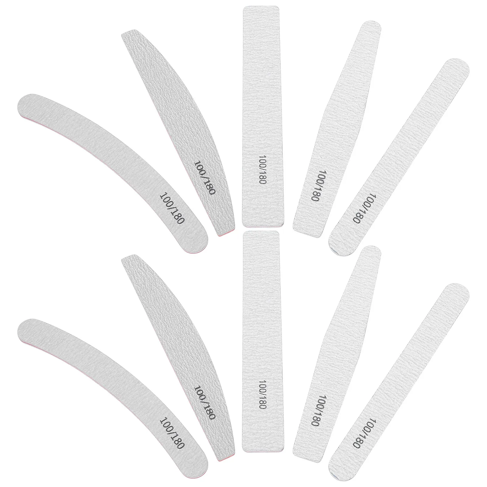 

10Pcs Nail Files Tool Kit Includes Diamond Comb Half Moon Rectangular Round Buffers for Nail Art Manicure Extensions Polish
