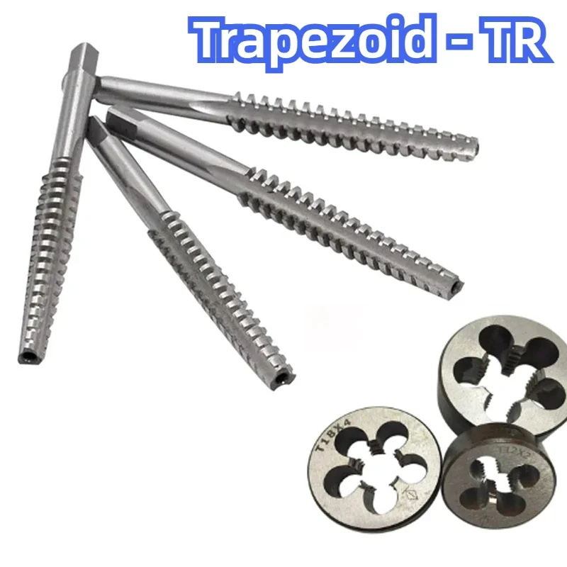 2PCS HSS Right Left hand Trapezoidal thread tap and Die set TR8 TR10 TR12 TR14 TR16 TR18 TR20 Metric screw taps dies T8 T10 T12