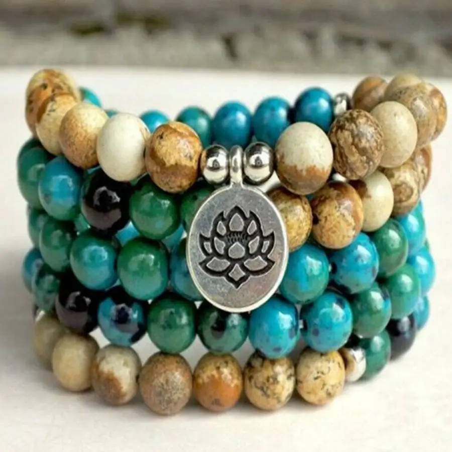 

Handmade malachite beads 108 bracelet,men's cuff button bracelet,Ramadan prayer bead,women's meditation,holiday gift,daily wear