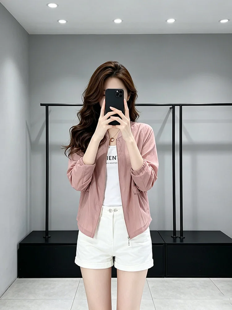 Women's Summer 2026 New Loose Casual Fashion Outdoor Sun Protection Clothes High-End Sensation Stylish Top Zipper Closure Lon...