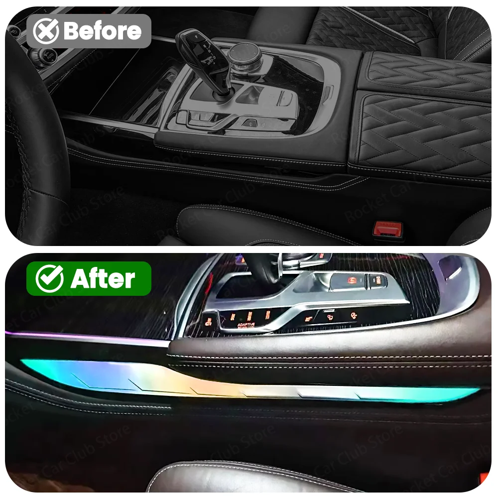 

Декоративная светодиодная лента для BMW 7 серии G12, оригинальная, многоцветная, 11 цветов, центральная панель управления, кристаллическая подсветка салона, атмосферная подсветка.