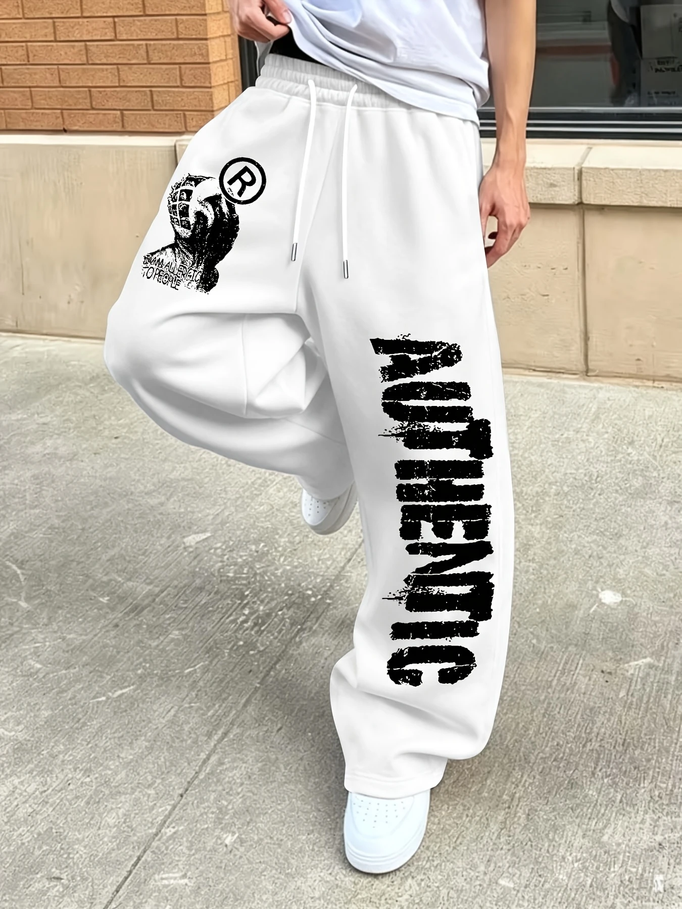Men Women Unisex 3D Printed Quick Dry Hip Hop Trousers, Graffiti Letter Street Style Sport Pants, Loose Casual Jogger Pants