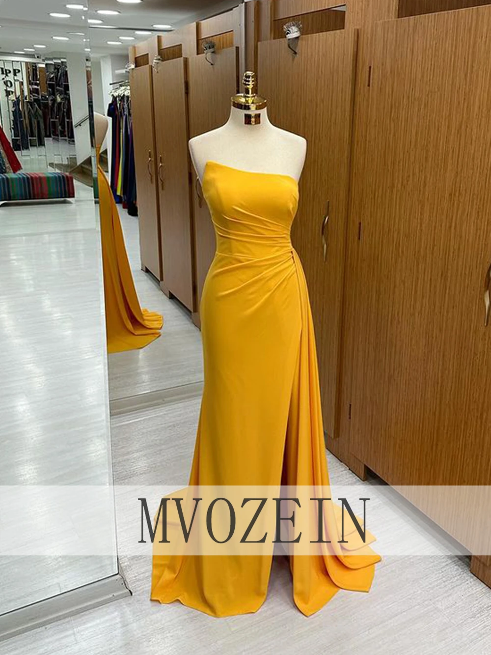 MVOZEIN Trägerlose Ballkleider – Elegant Satin Evening Gown Split Bewertung und Preis