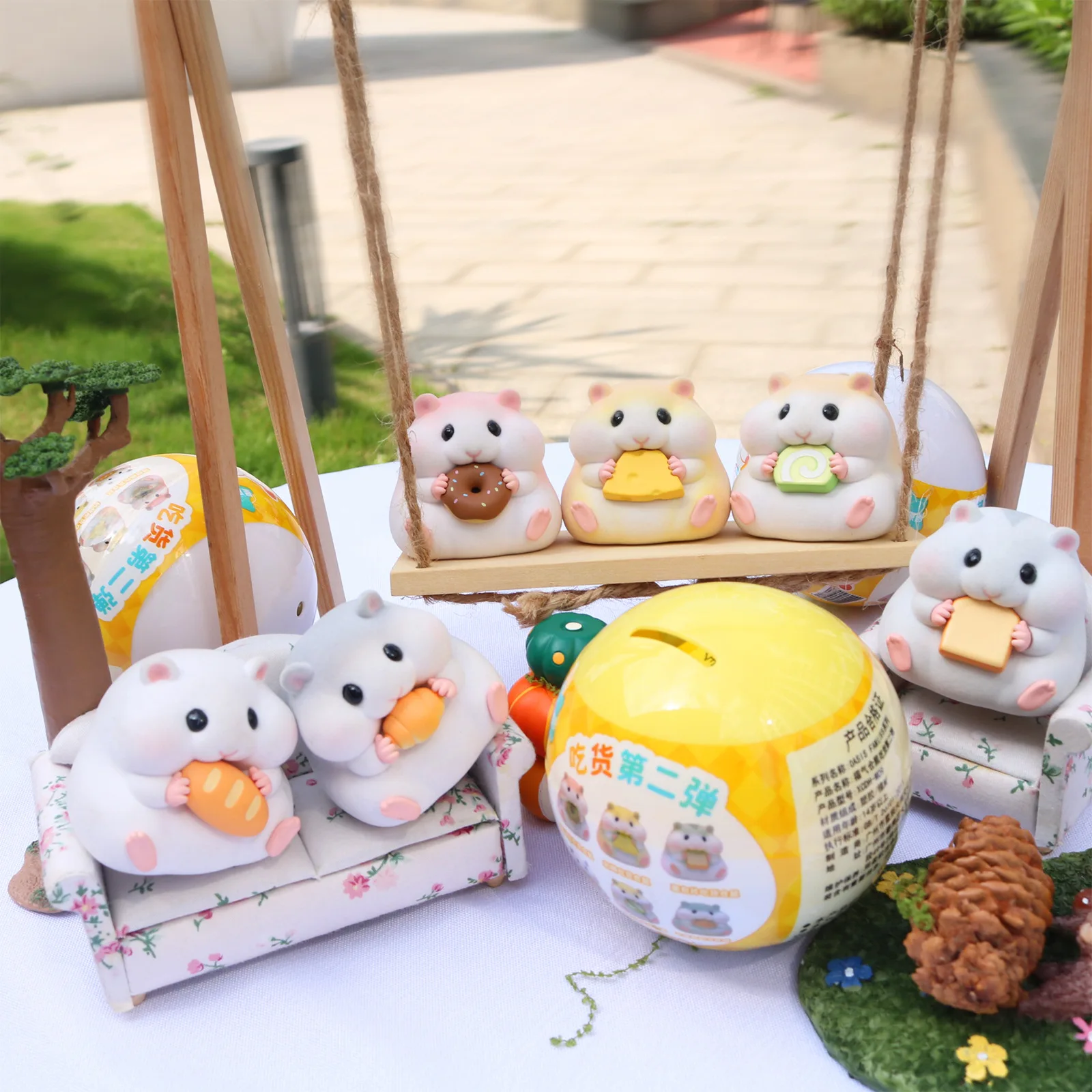 

Hot Hamster Blind Box Foodie Hamster Action Figures Toy Model Collection Toy Desktop Decor Surprise Gift Balls