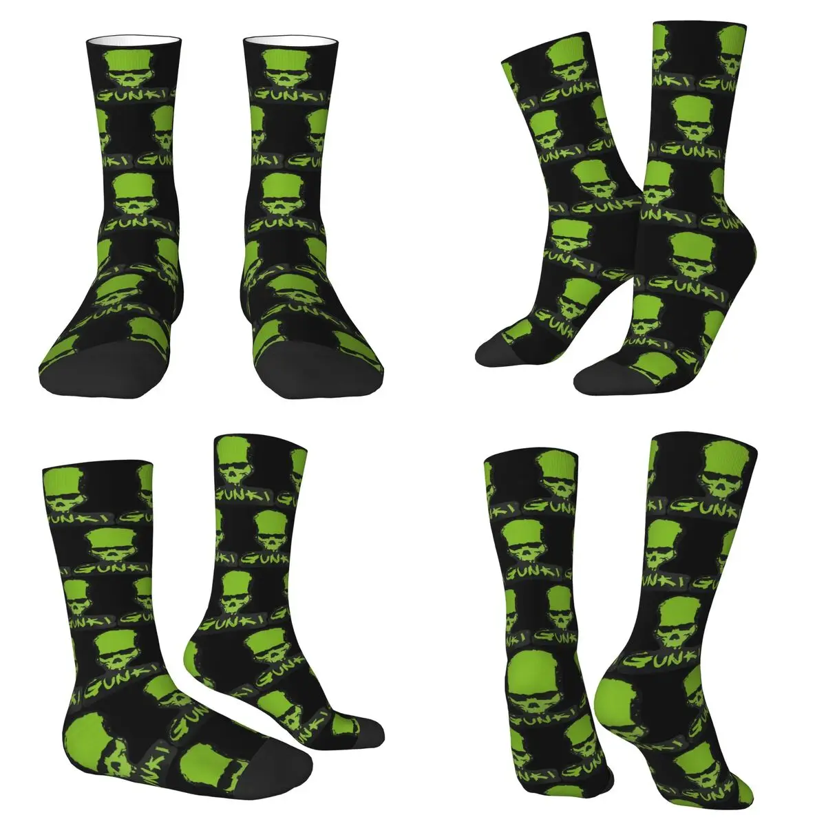 

Gunki Logo Angling Skull Fishing Gunki Socks Harajuku Sweat Absorbing Stockings All Season Long Socks Accessories for Man Woman