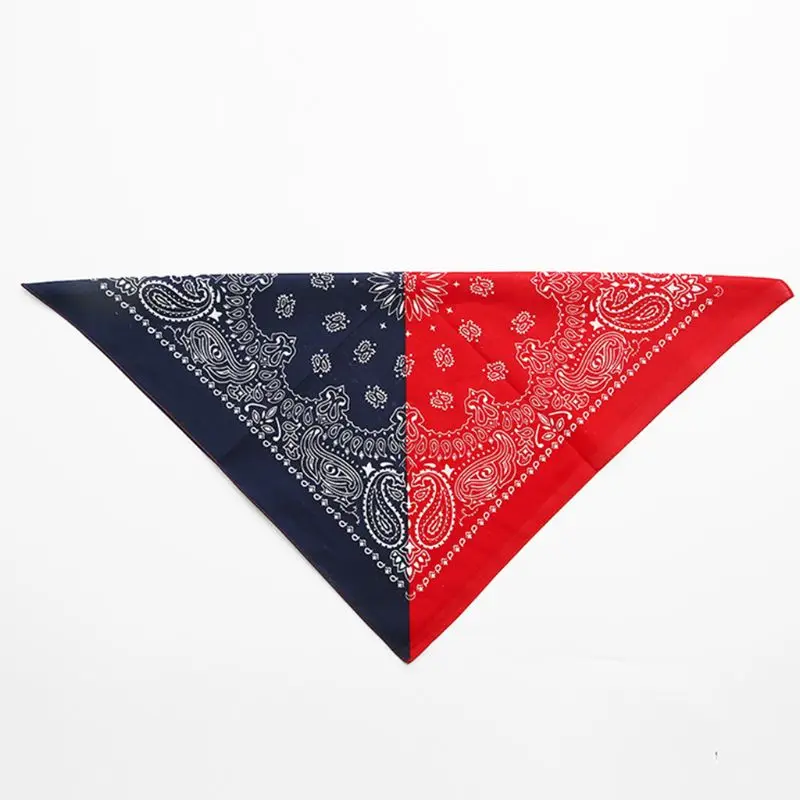 50JB Bandana Bufanda cuadrada Colorblock Paisley Diadema Pañuelo envolvente para unisex