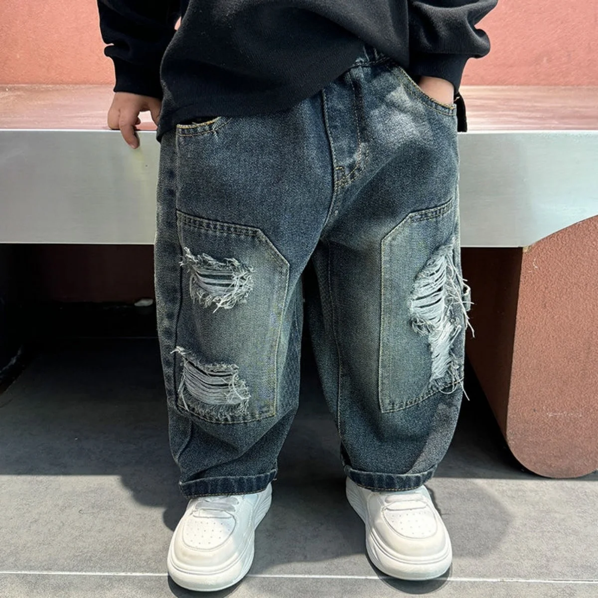 

Stylish Jeans Jeans 2025 New Spring Autumn Fashion For Boys Casual Trendy Korean Style Long Pants Children's Clothing