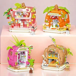 Fruit Town Street view mini building blocks toy gift