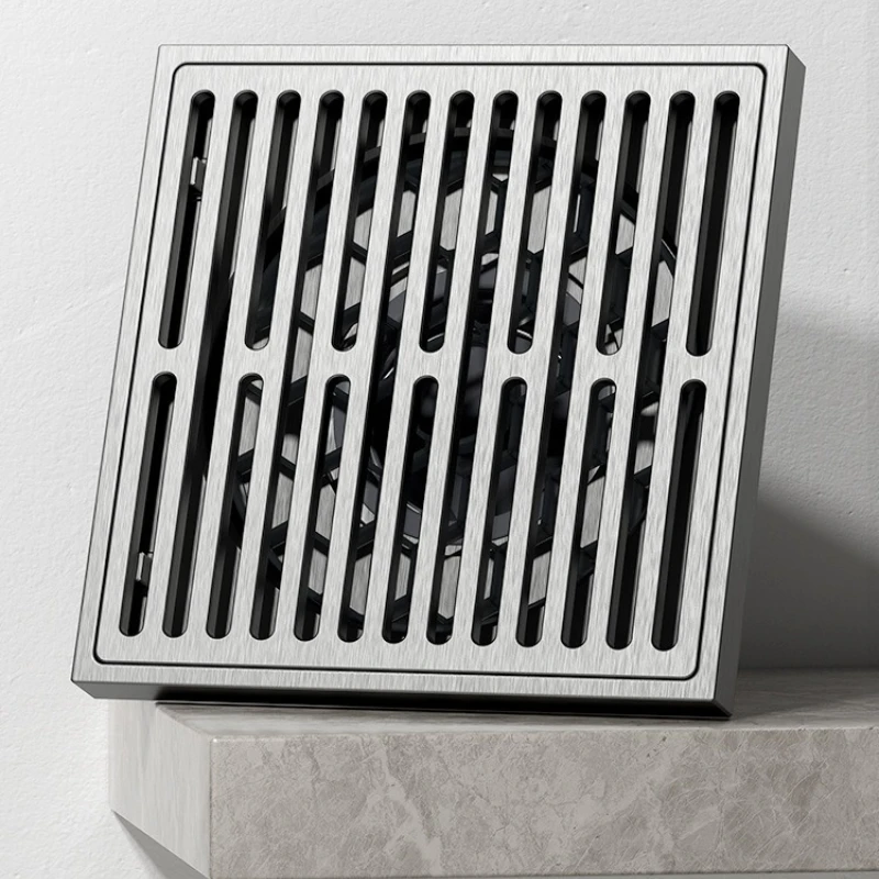 Household Odor Proof Floor Drain Invisible Brick Inlaid Bathroom Anti Backflow and Insect Proof Floor Drain Gun Gray