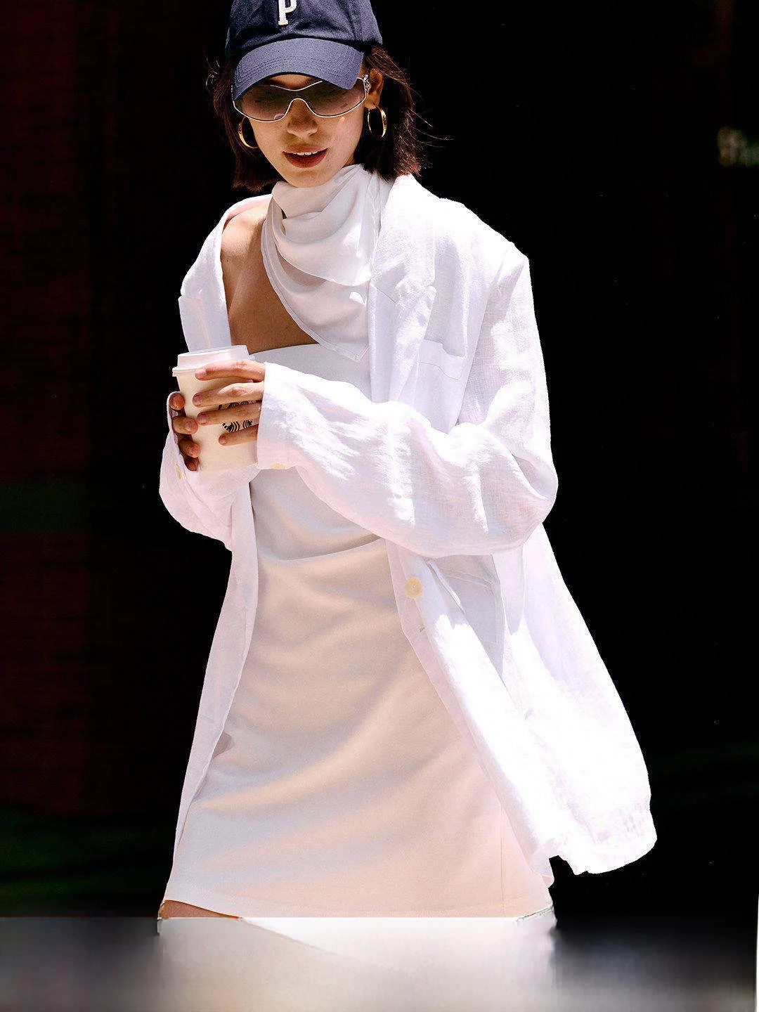 

Luna7xi Women's Slim Fit Casual Thin Linen Suit Jacket Early Autumn Commute Style Long Sleeve Pure Color Fashionable Top