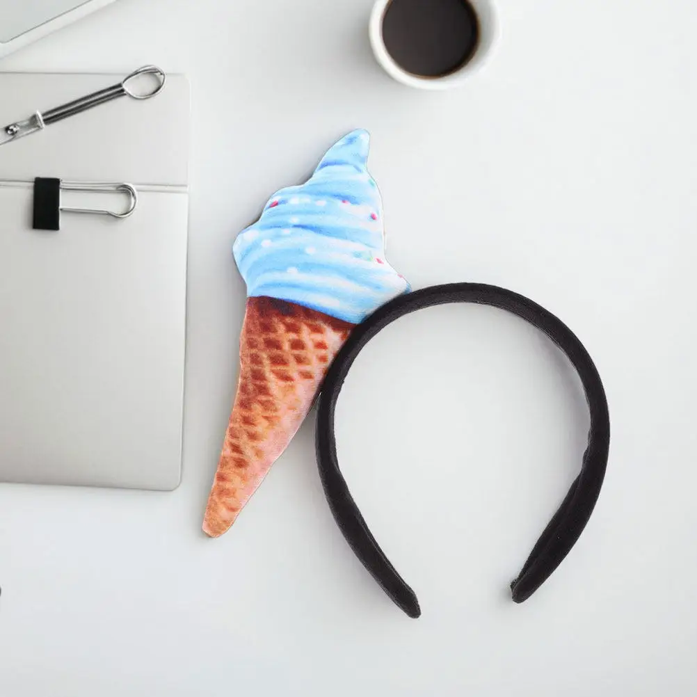 

2pcs Ice Cream Headband For Women Non-Slip Lightweight Facial Headband For Spa Makeup Wash Face Use Hair Styling Tool