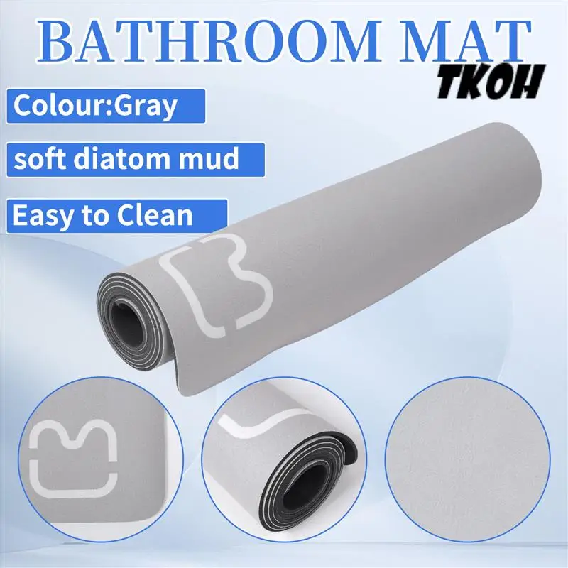 

TKOH-Bathroom Anti-Slip Mat Diatom Mud Absorbent Pad Nordic Style Toilet Floor Mat Soft Diatomite Bathroom Toilet Carpet
